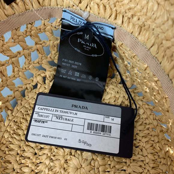 PRADA Beige Natural Crochet Viscose Bucket Hat - Picture 5 of 7